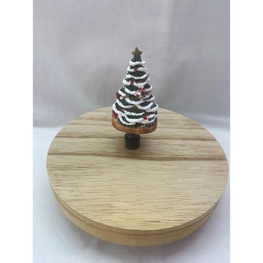 Polystone Christmas Tree Lamp Ornament 2 1/8in Tall NIB
